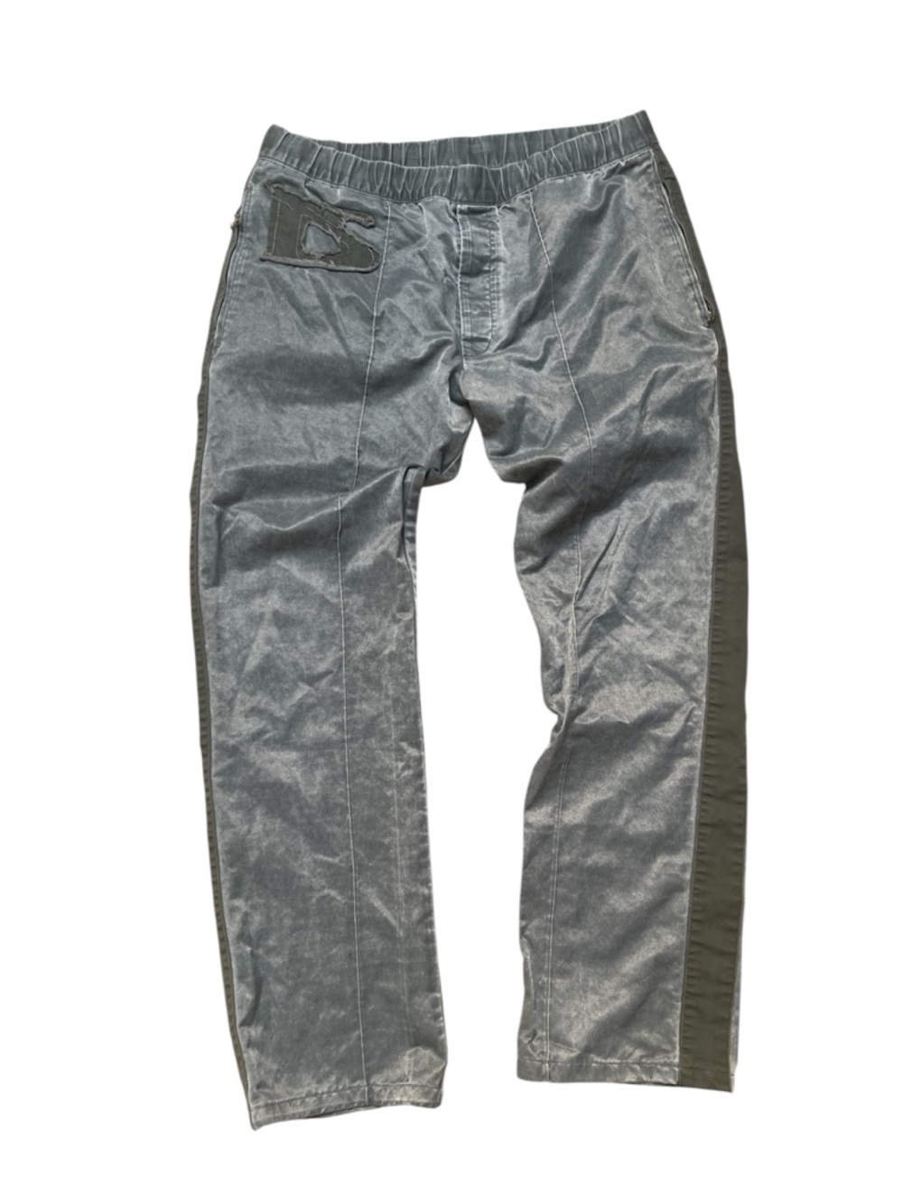 Diesel Silver-Gray Designer Joggers with Grey Side Panels